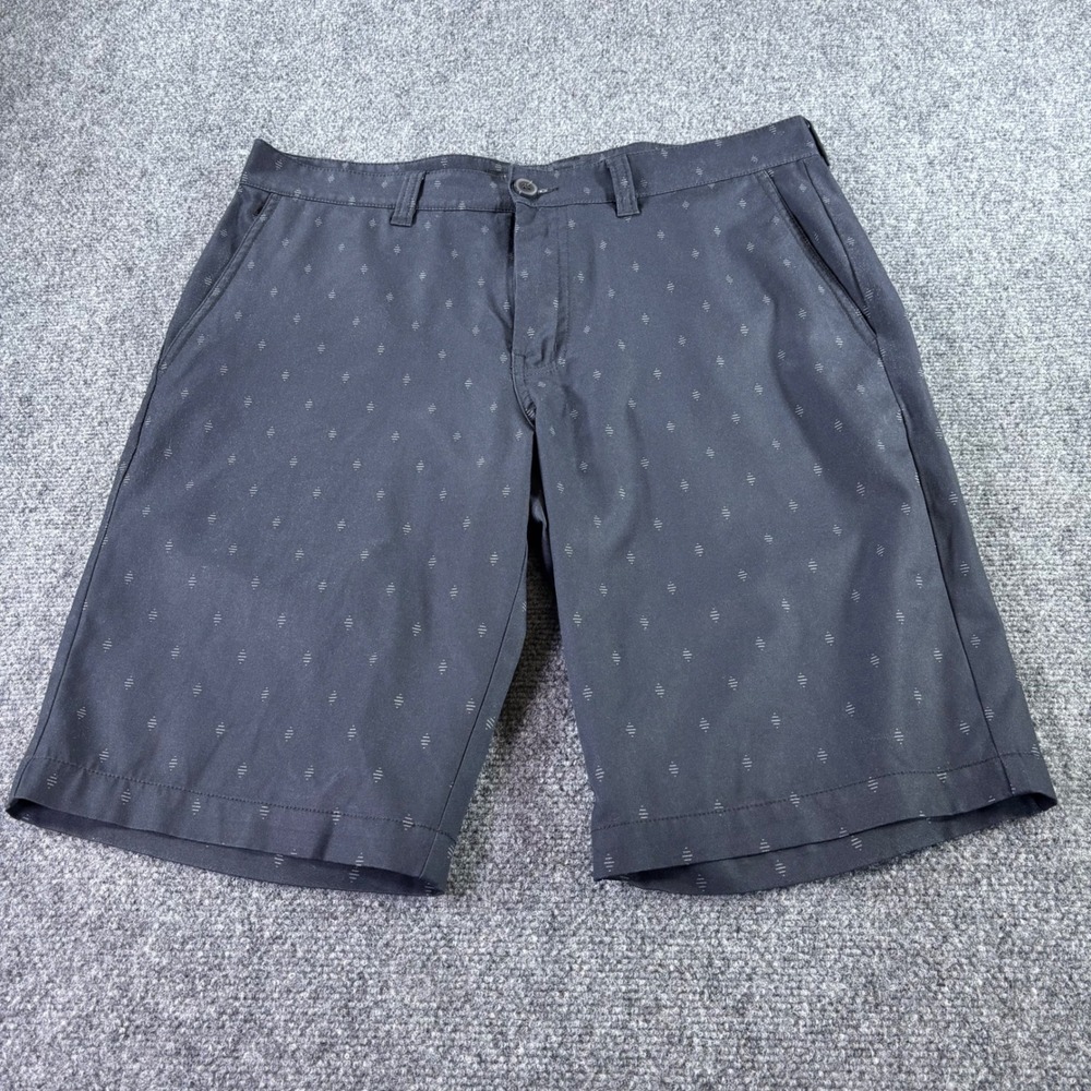 Travis Mathew Golf Shorts Mens 34 Dark Navy Geometric Print Performance Stretch